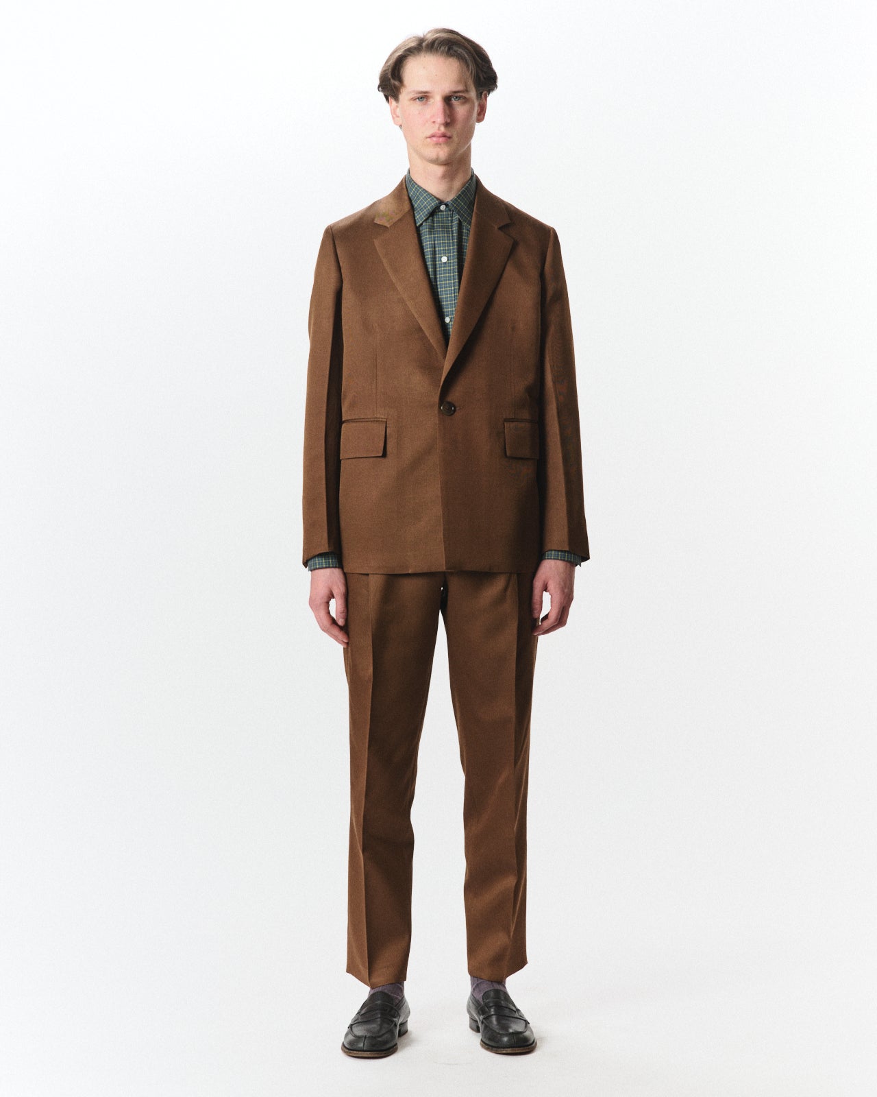 Bratac Silk × Organic Wool Double Cloth / Square Jacket, Amber