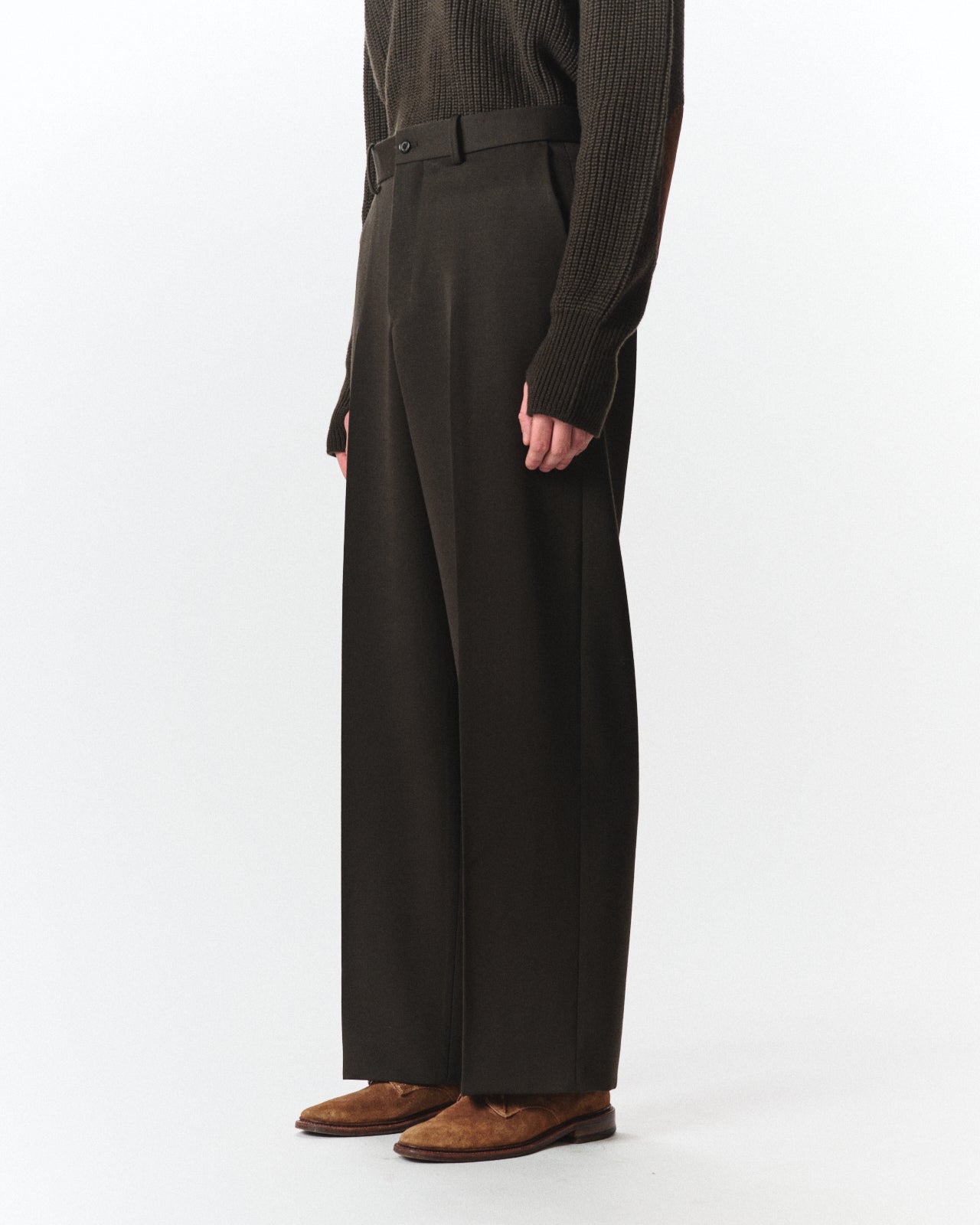 ポロワースタキシードクロス / フラットフロントワイドトラウザーズ, Dark Olive