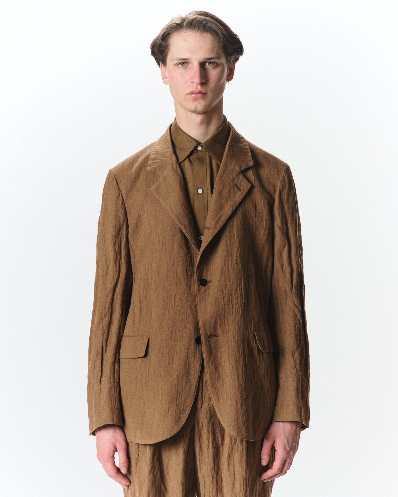 Organic Wool X Stainless Oatmeal / Sack Coat, Coyote