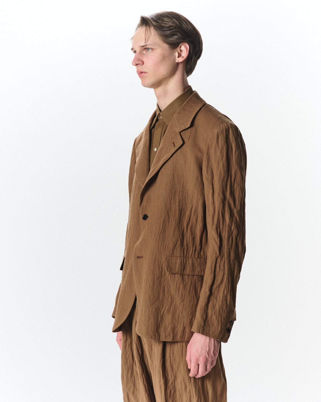 Organic Wool X Stainless Oatmeal / Sack Coat, Coyote