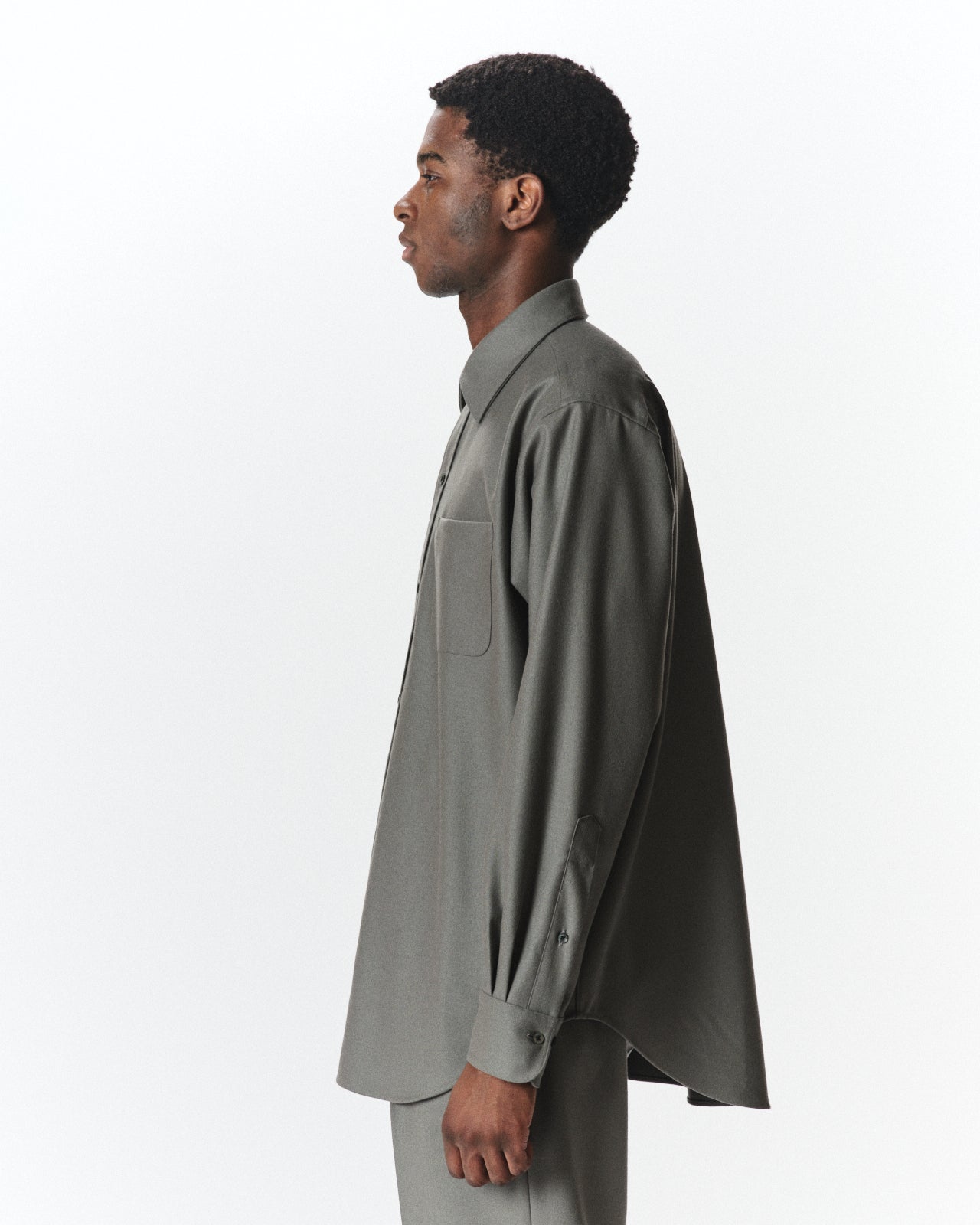 2/2/96 Wool Flannel / Regular Fit Dress Shirt, Steel Gray