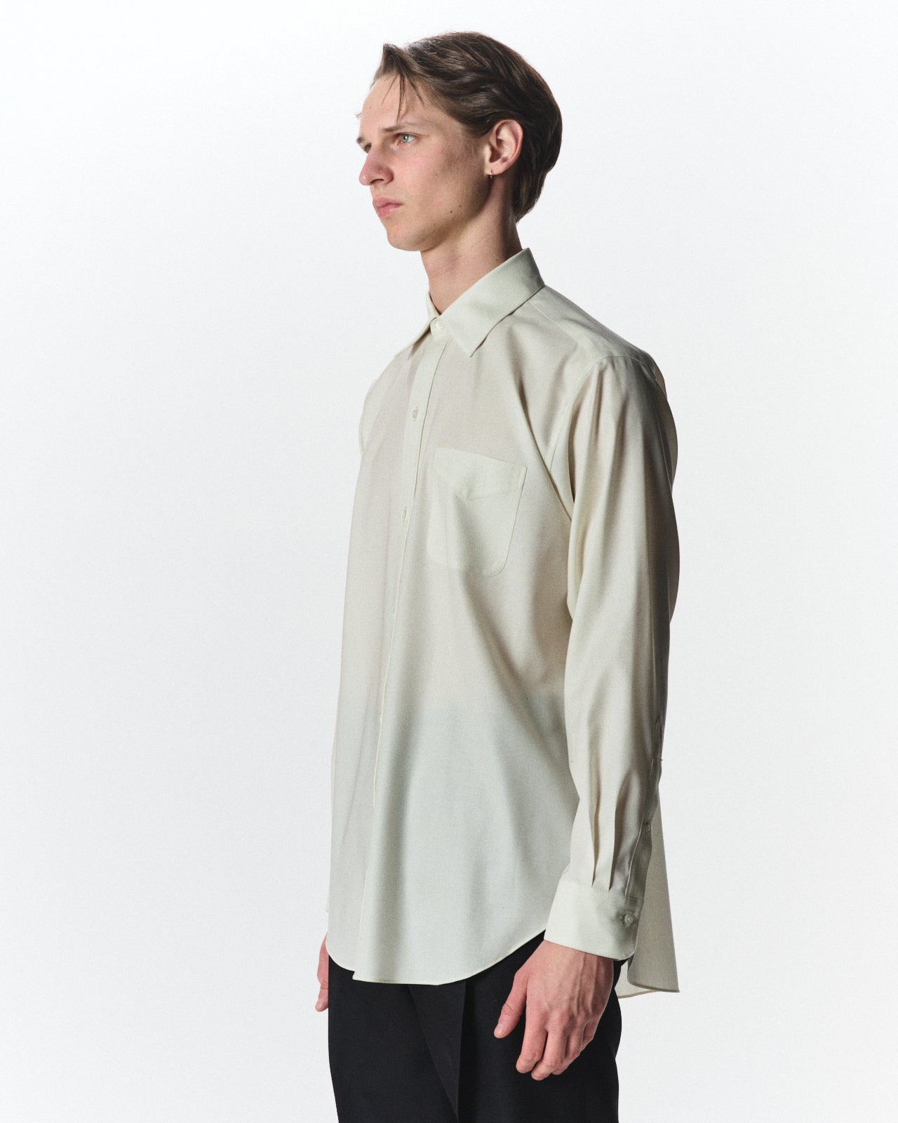 Super 160s Washable Wool Oxford / Regular Fit Dress Shirt, , Pearl Gray