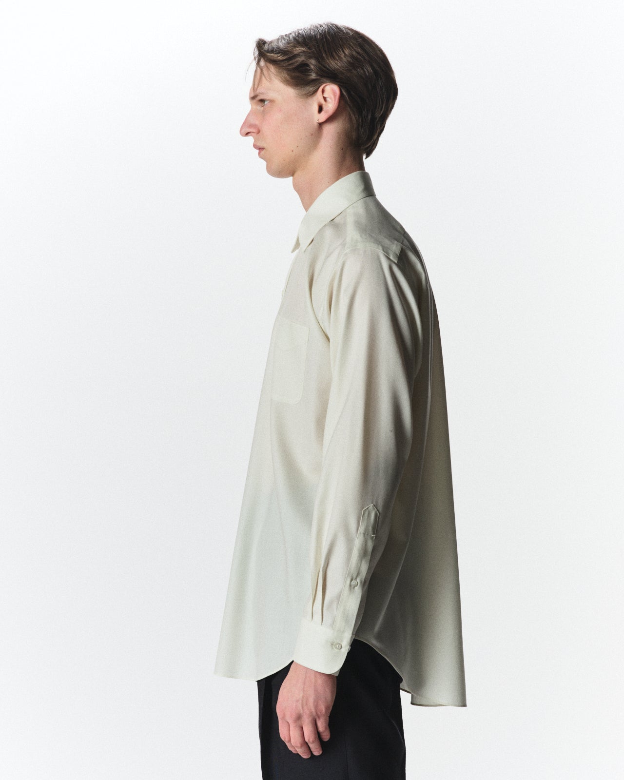 Super 160s Washable Wool Oxford / Regular Fit Dress Shirt, , Pearl Gray