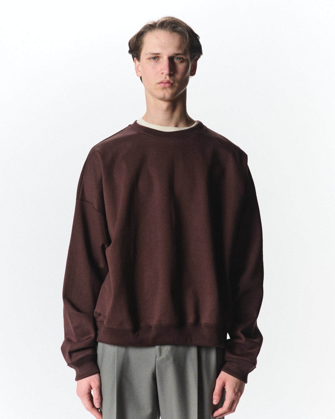 オーガニックコットンヘビー吊裏毛 / ヒュージスウェットショート, Dark Brown