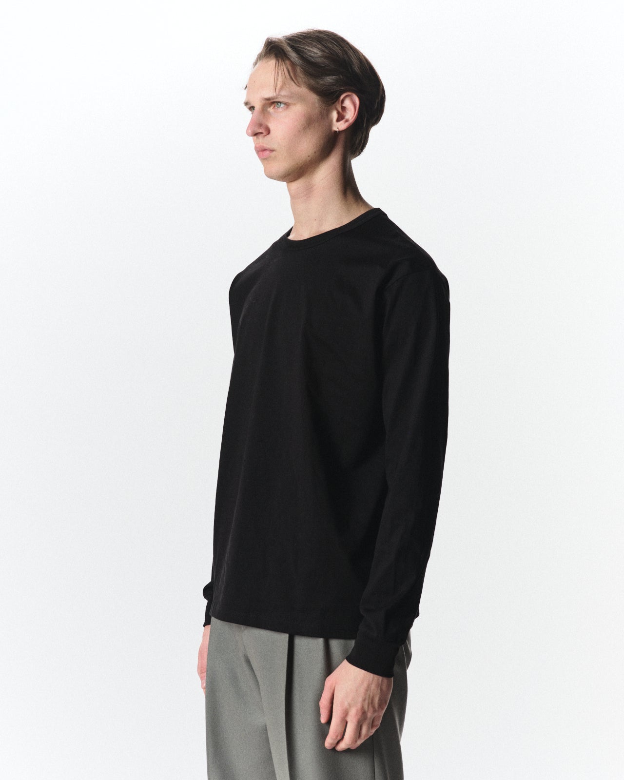 オーガニックGIZA 60/3天竺 サバイバルクロス® / L/SリラックスフィットTee, Black