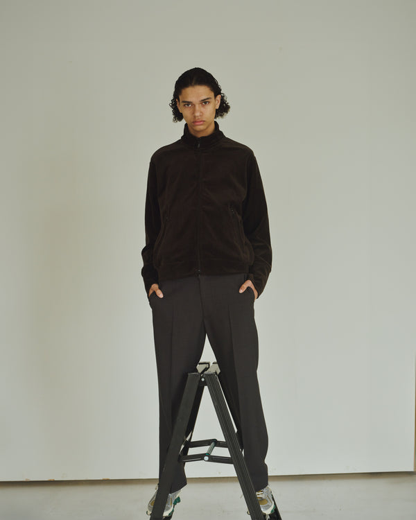 RECYCLED POLYESTER NON-MULESED WOOL GABARDINE TWO TUCK MILITARY TROUSERS, Black