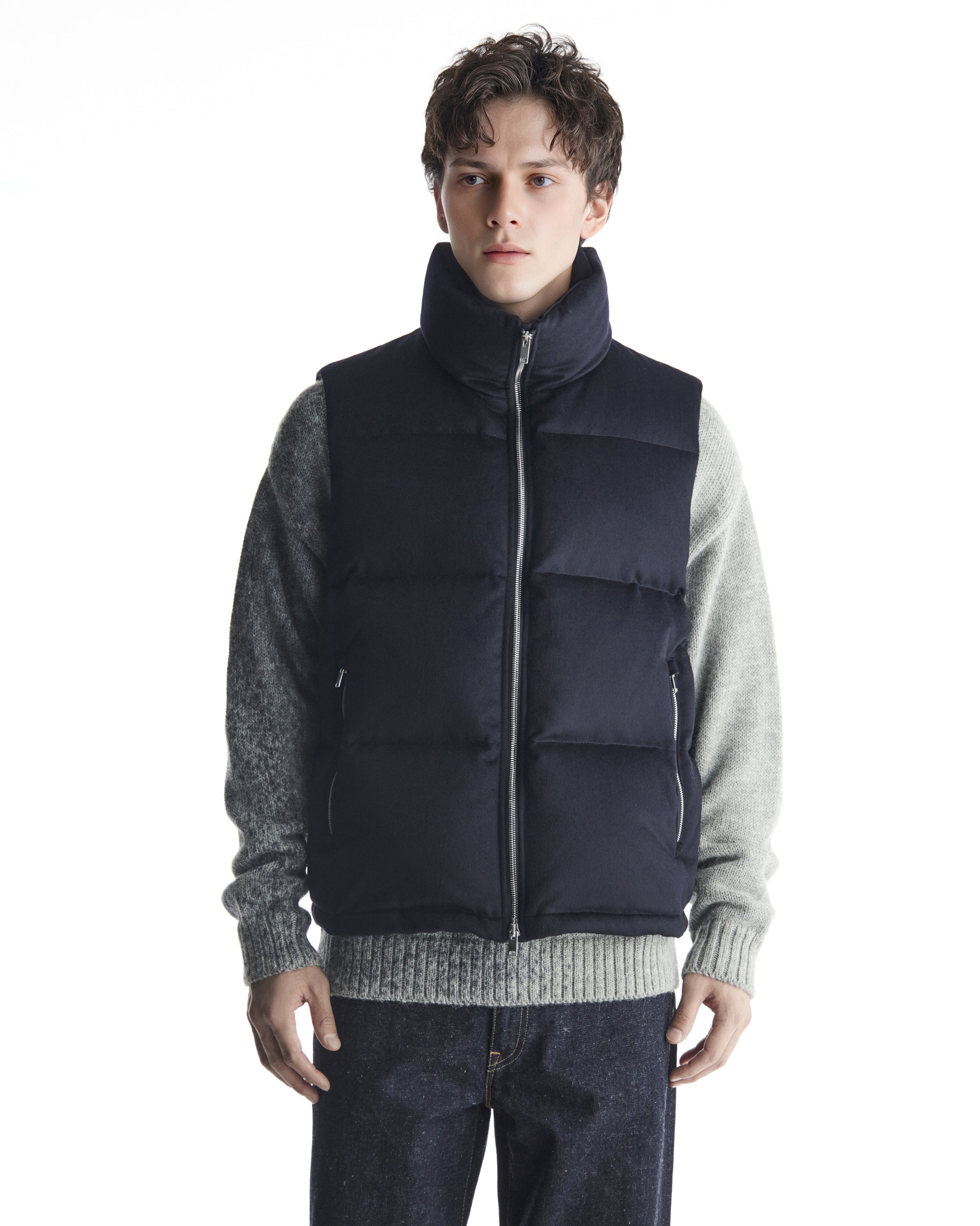 【EDIFICE別注】 カシミヤフラノ / カシミヤダウンベスト, Dark Navy