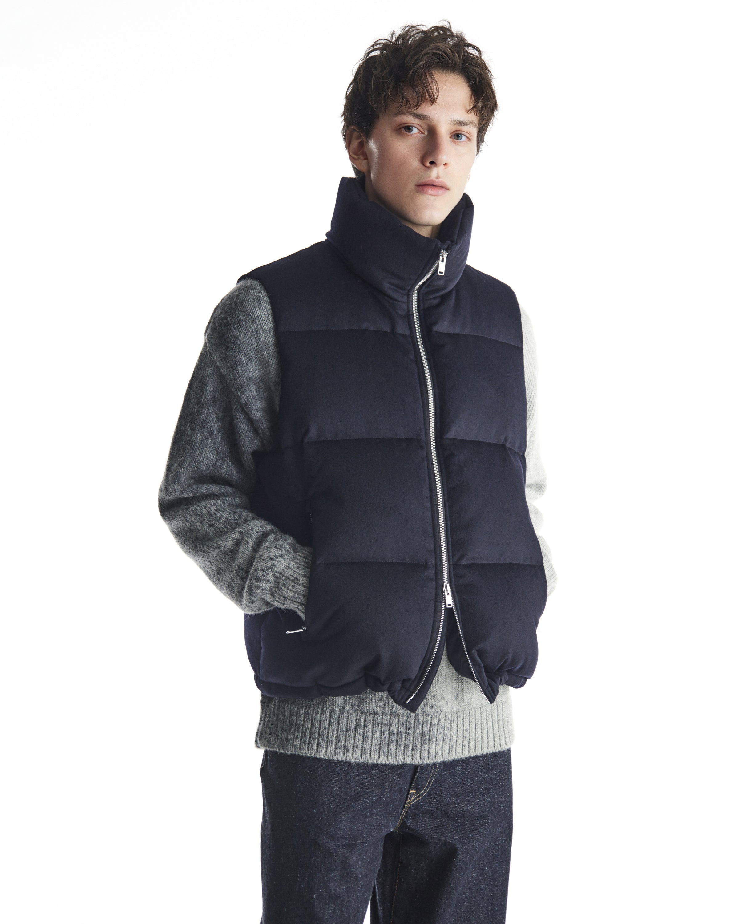 【EDIFICE別注】 カシミヤフラノ / カシミヤダウンベスト, Dark Navy