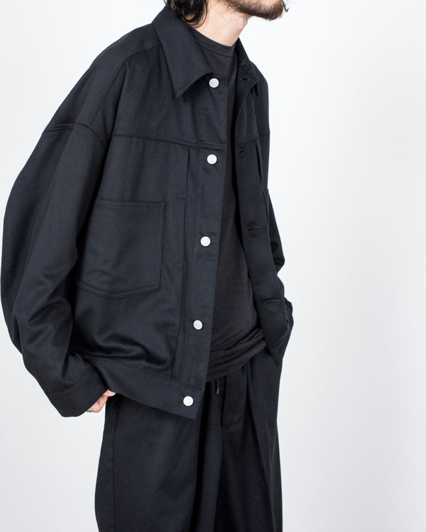 カシミヤフランネル / EDIFICE x MARKAWARE マイナージャケット ,Black