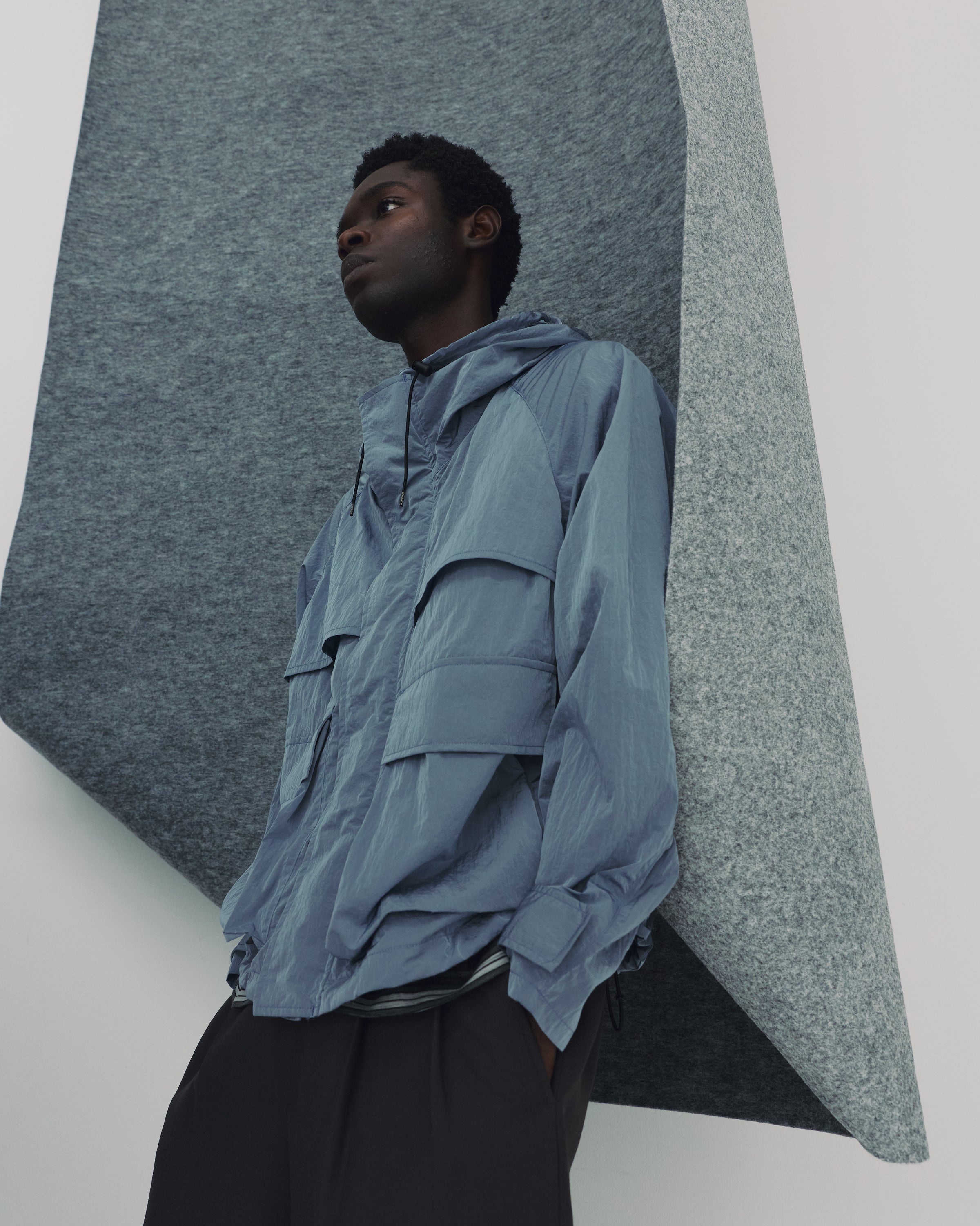 リサイクルナイロンシャンブレータフタ / フィールドパーカー, Light Blue