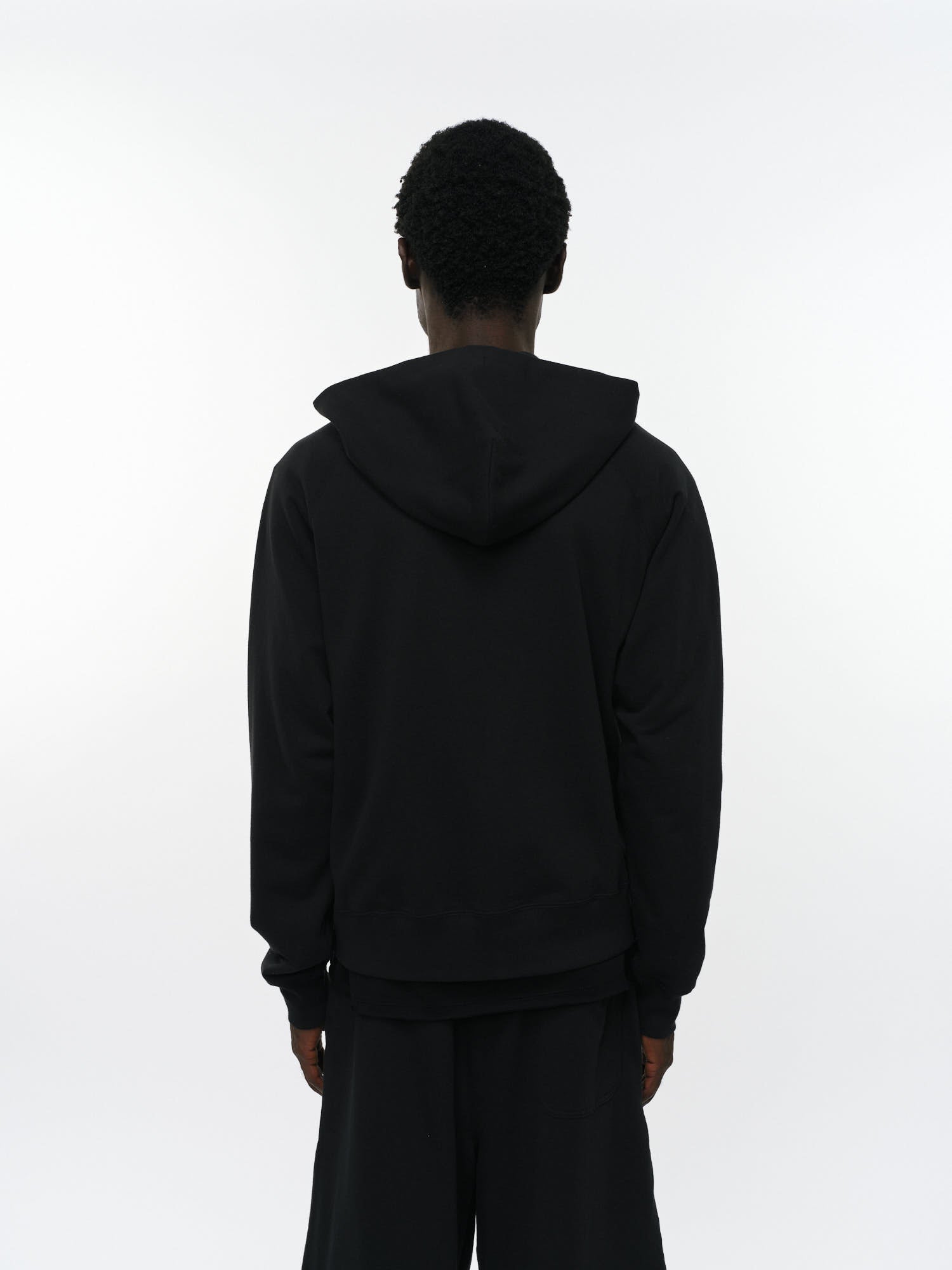 オーガニック超長綿空紡インレイ / ジップパーカ, Black