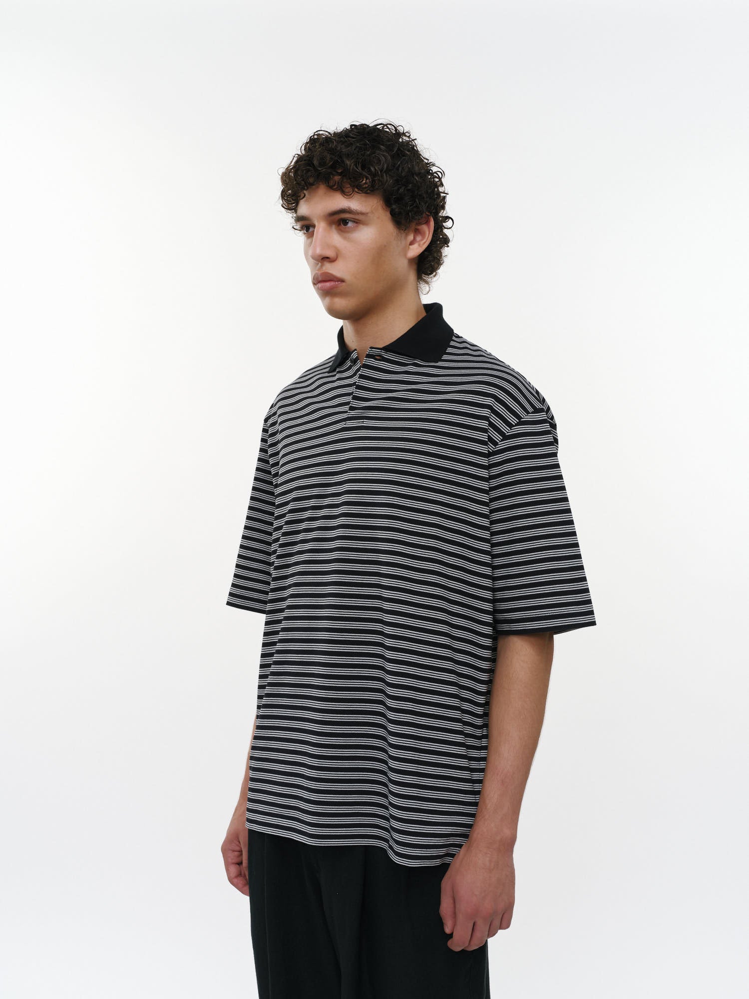 オーガニックコットン強燃ドライカノコ / ワンボタンTeeS/S, Black Border