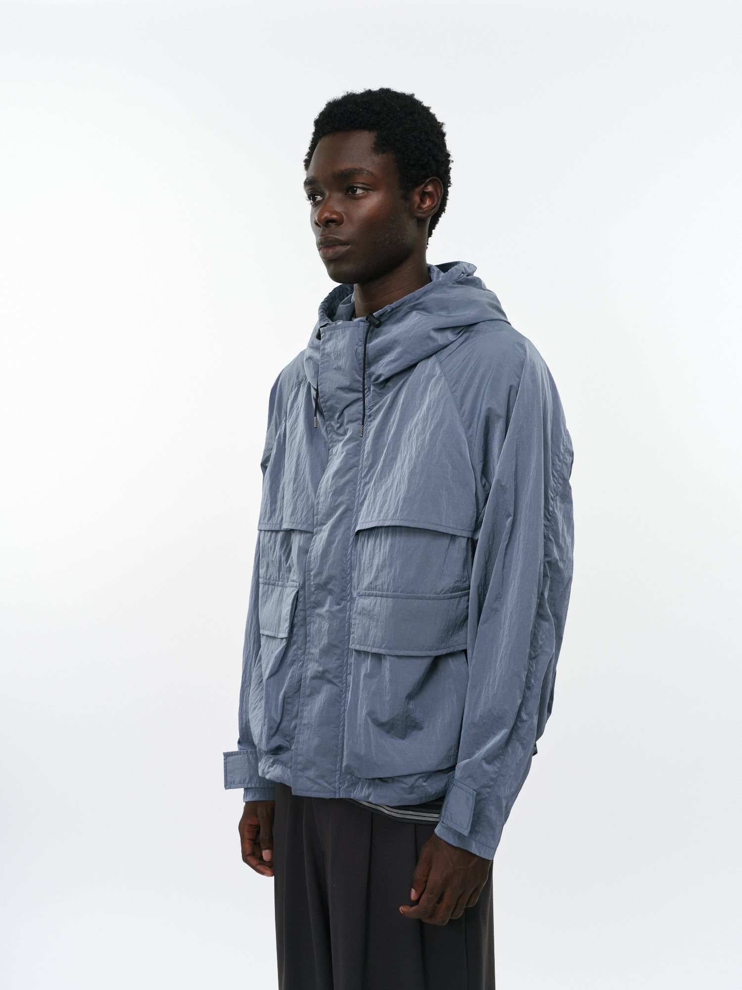 リサイクルナイロンシャンブレータフタ / フィールドパーカー, Light Blue