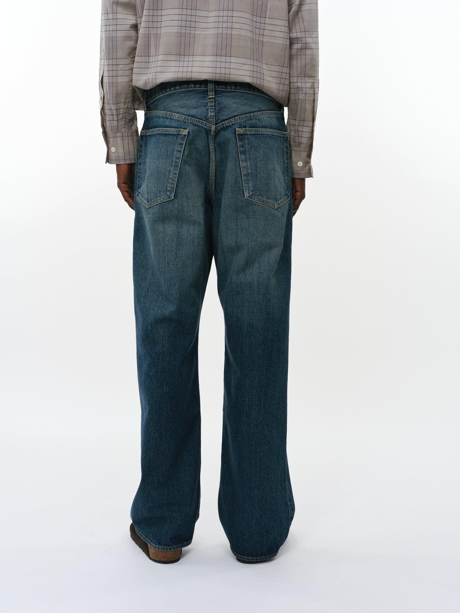 オーガニックコットン13.5ozセルビッチデニム / クリーンシリンダーフィットジーンズ, Indigo V.W