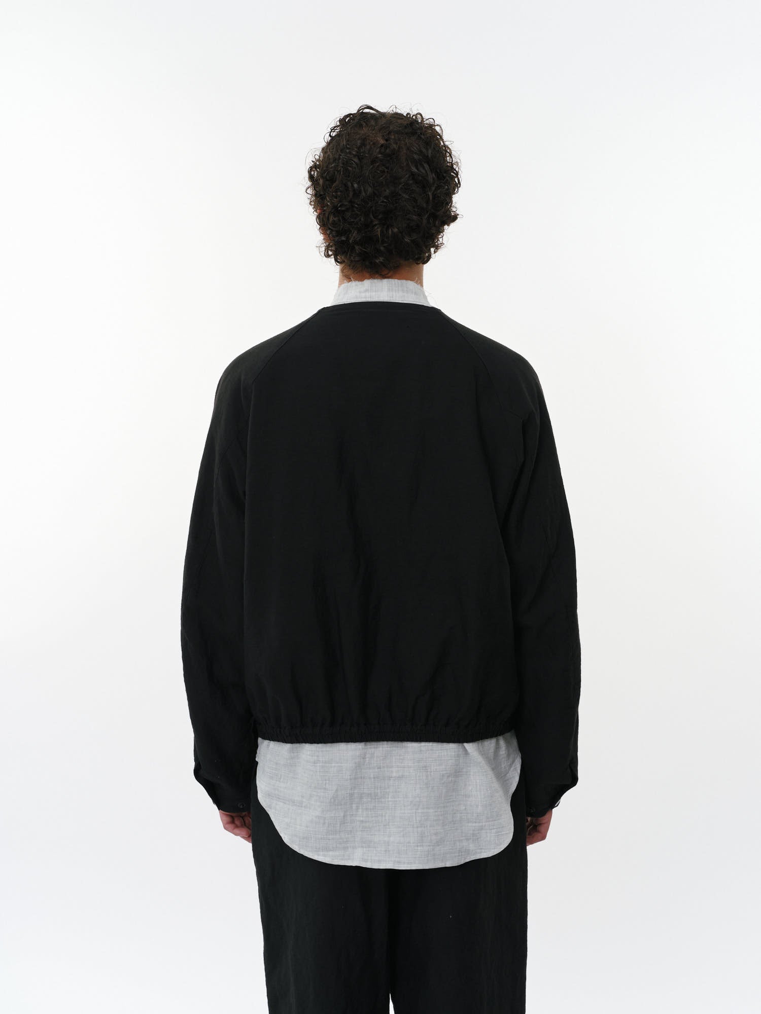 リネンオーガニックコットンシルクライトモールスキン / ハンティングジャケット, Black