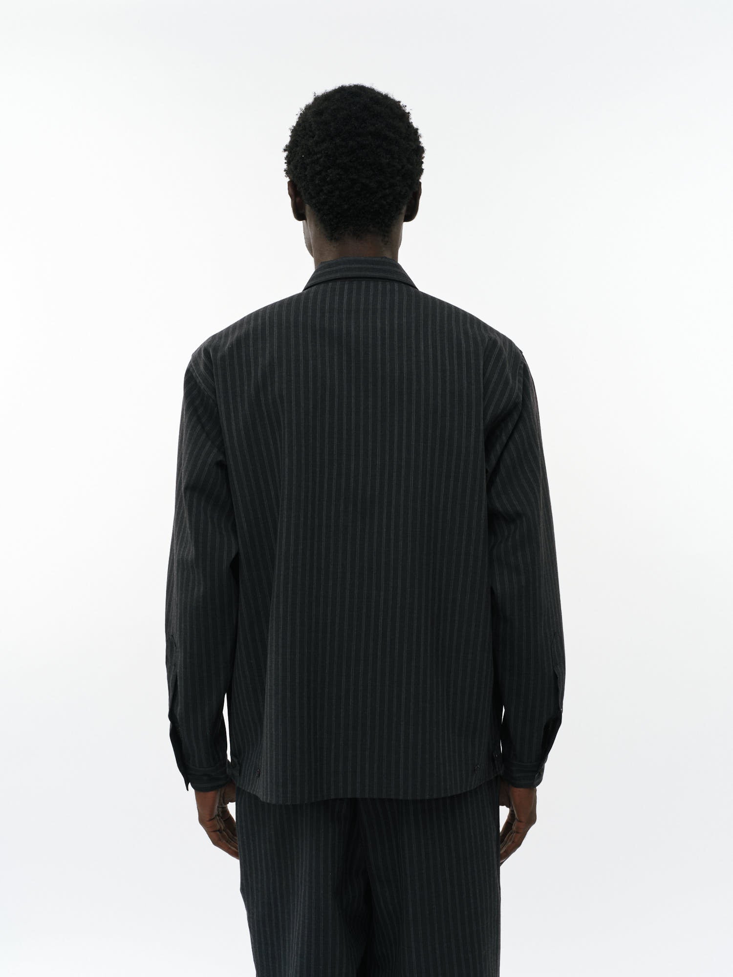 2/72ウールトロピカルワッシャー / ダブルポケットオープンカラーシャツ, Gray Stripe