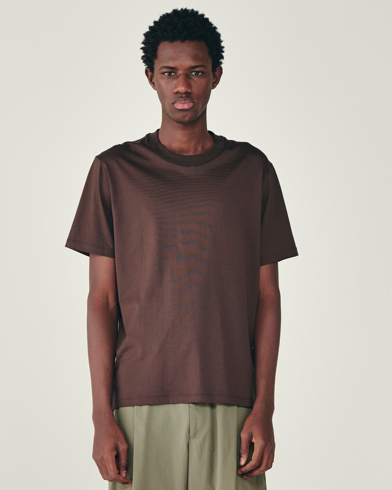 オーガニックGIZA70/2天竺 / レギュラーフィットTee, Brown