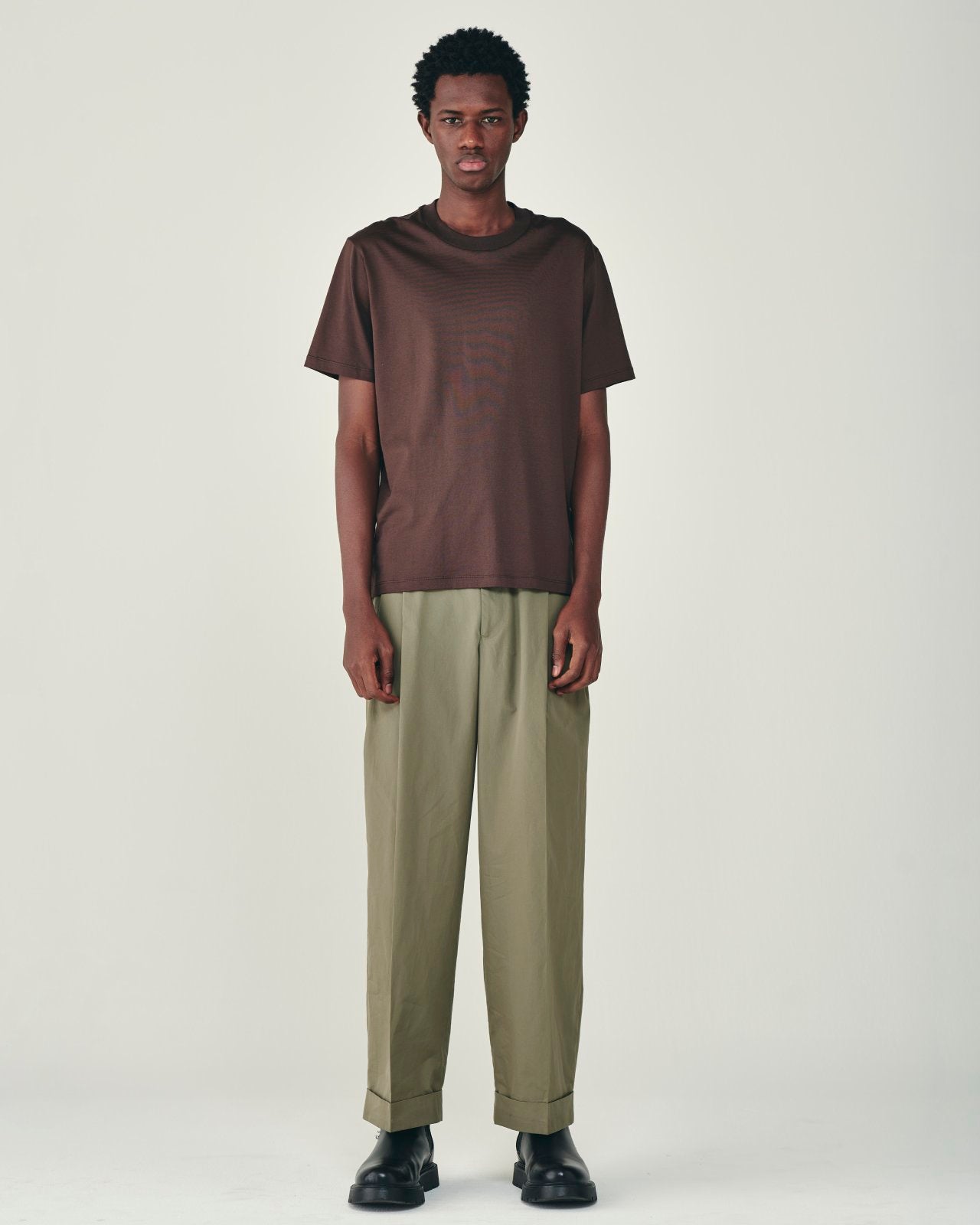 オーガニックGIZA70/2天竺 / レギュラーフィットTee, Brown