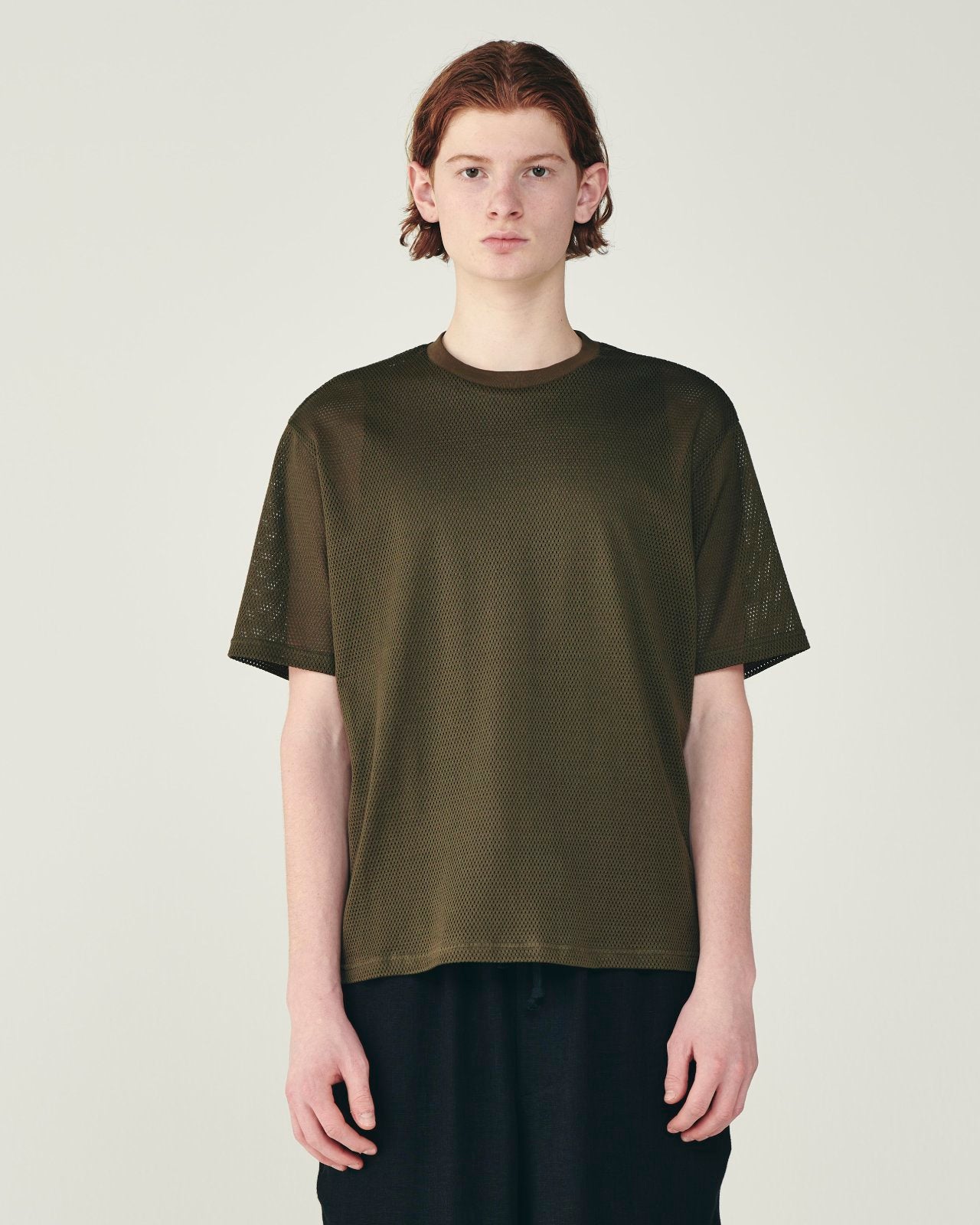 40/2 オーガニックコットンメッシュ / クルーネック Tee, Olive