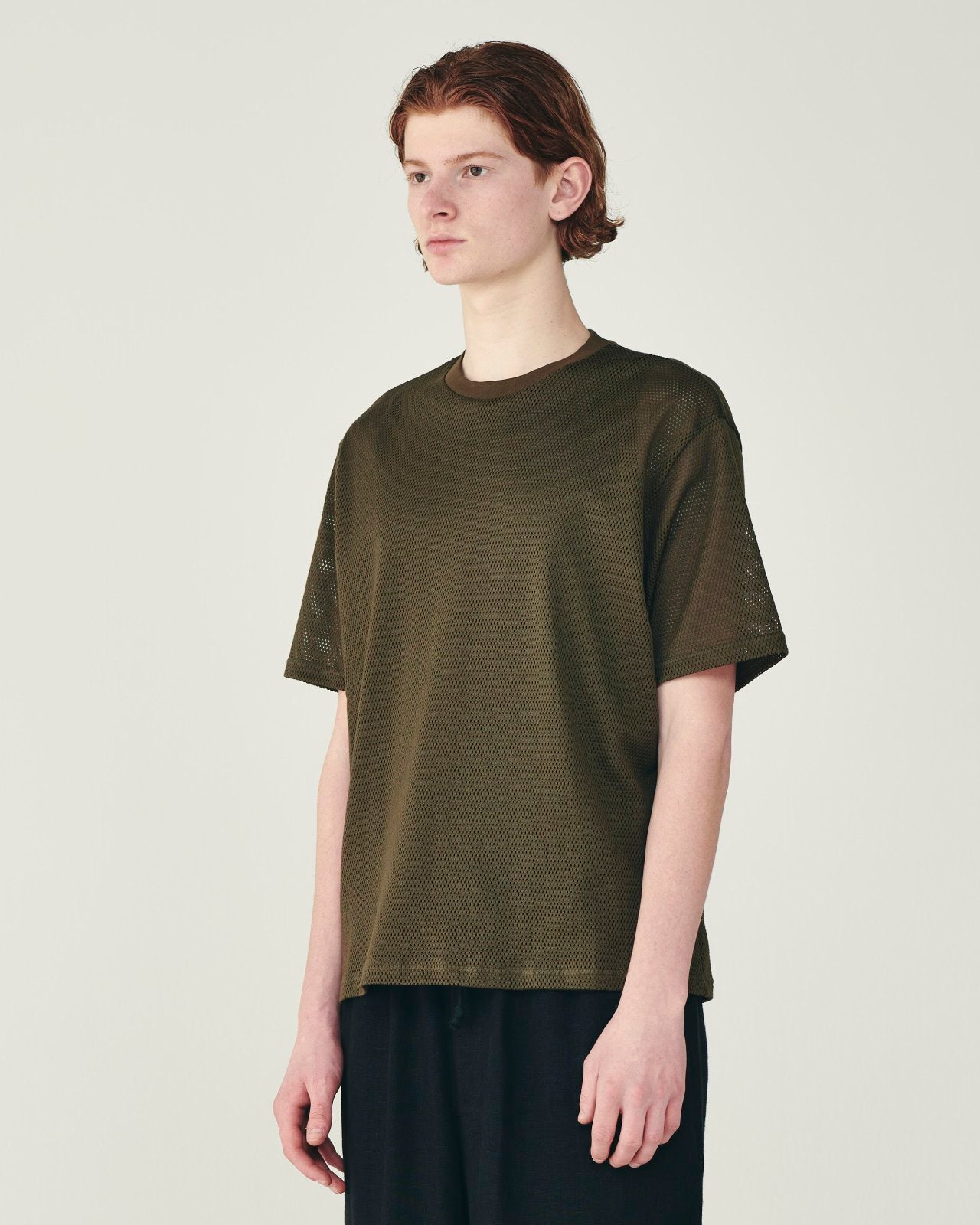 40/2 オーガニックコットンメッシュ / クルーネック Tee, Olive
