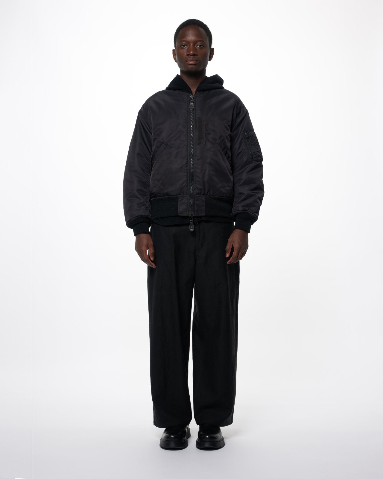 Wool/Linen Moleskin / Work Pants - Type Ben, Black
