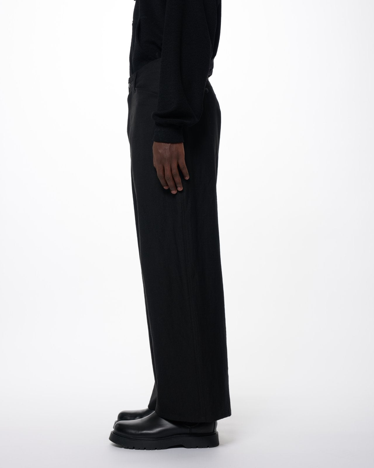 Wool/Linen Moleskin / Work Pants - Type Ben, Black