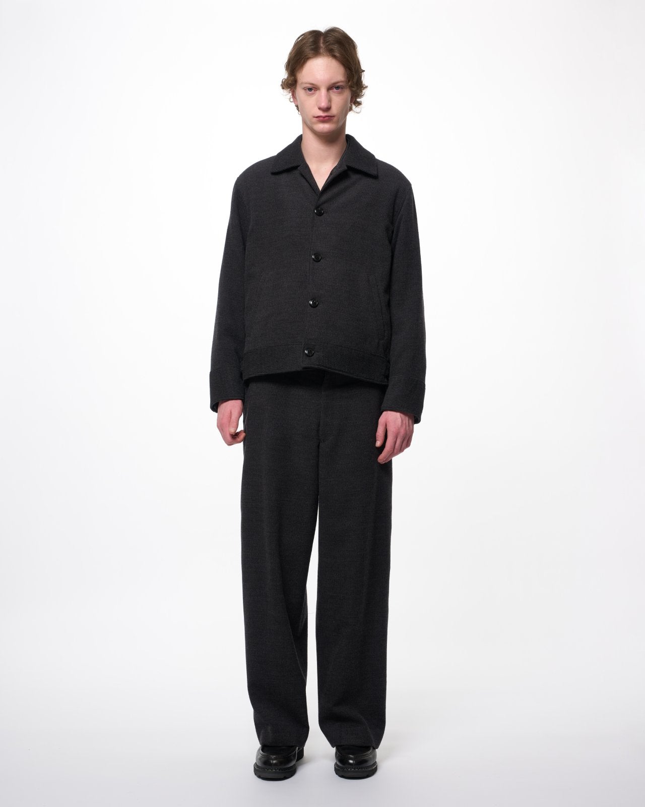Super 120s Wool Corduroy / USMC Slacks, Top Gray