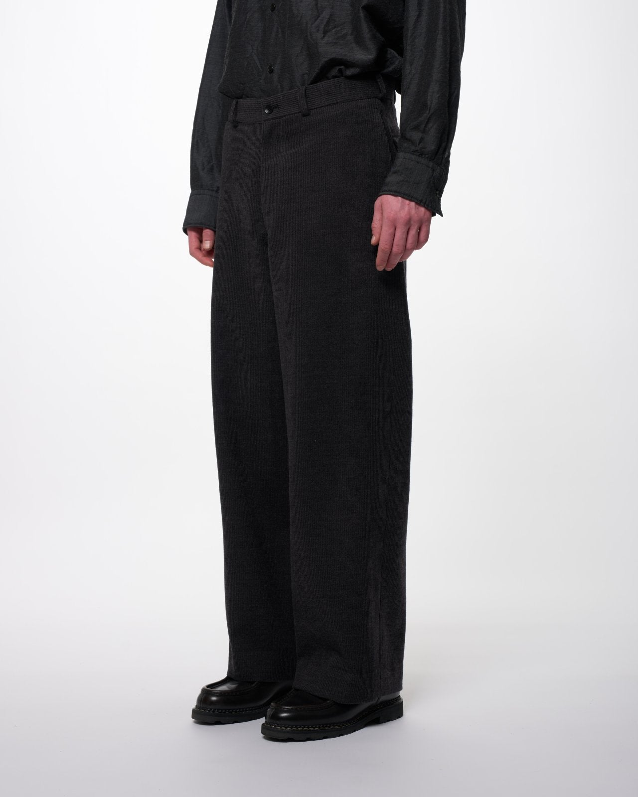 Super 120s Wool Corduroy / USMC Slacks, Top Gray