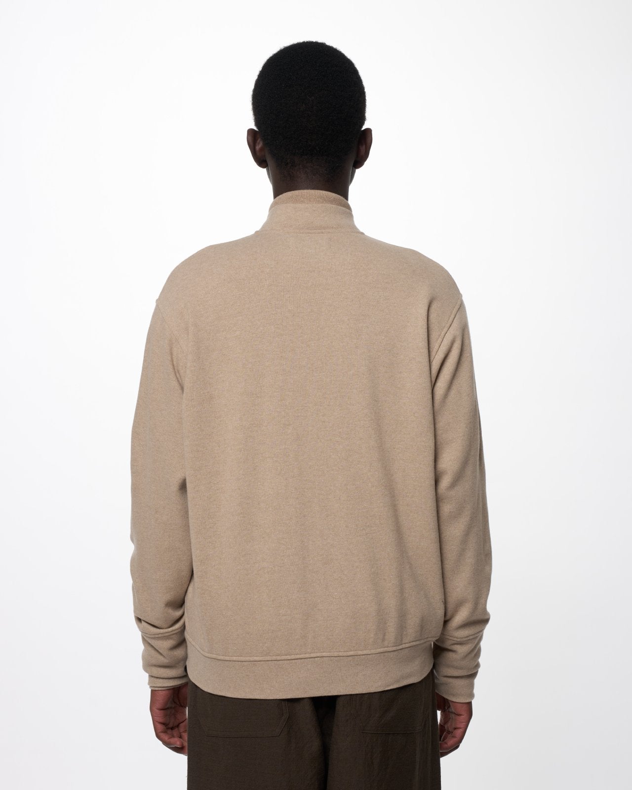 Super 180s Milled Wool Jersey / Snap Jacket, Beige