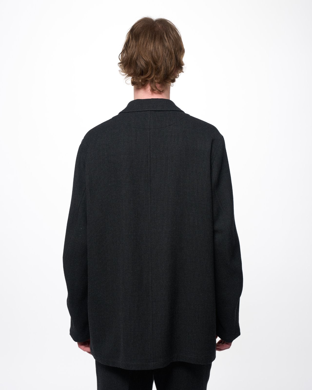 Tumbled Wool Serge / Stroll Around Jacket, Gray Bird’S-Eye