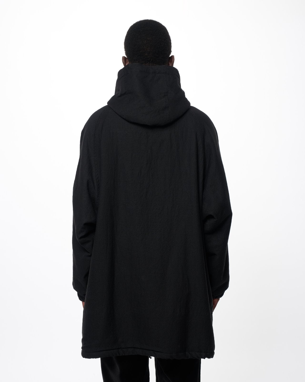 Wool/Linen Moleskin / Military Parka, Black