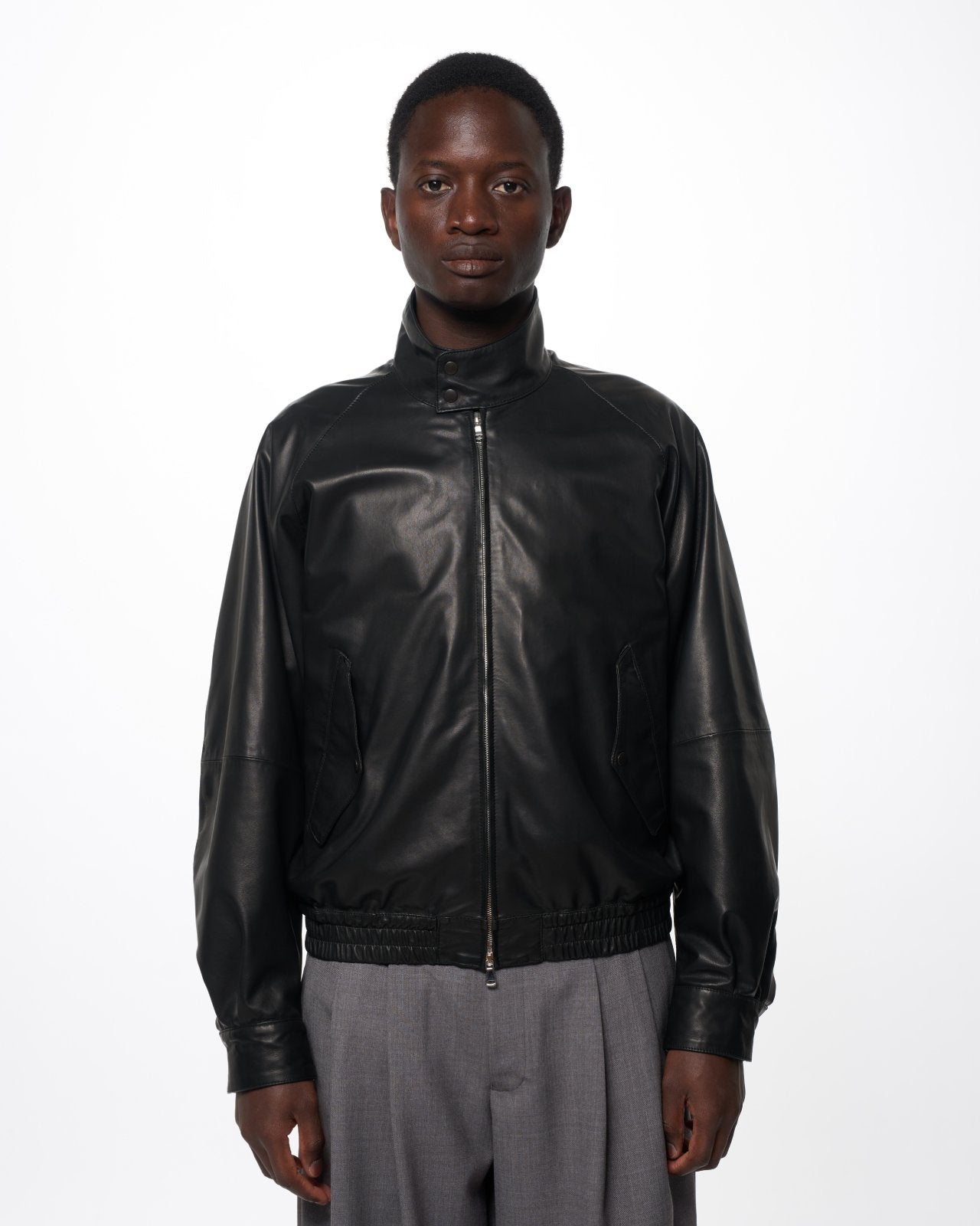 Glazed Sheepskin / Dog Ear Jacket, Black