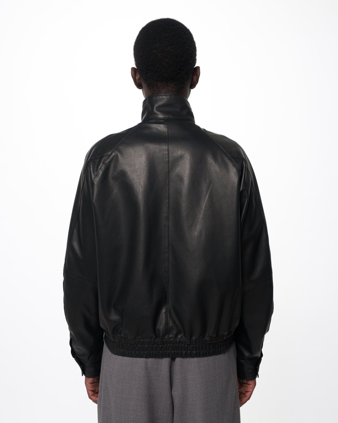 Glazed Sheepskin / Dog Ear Jacket, Black