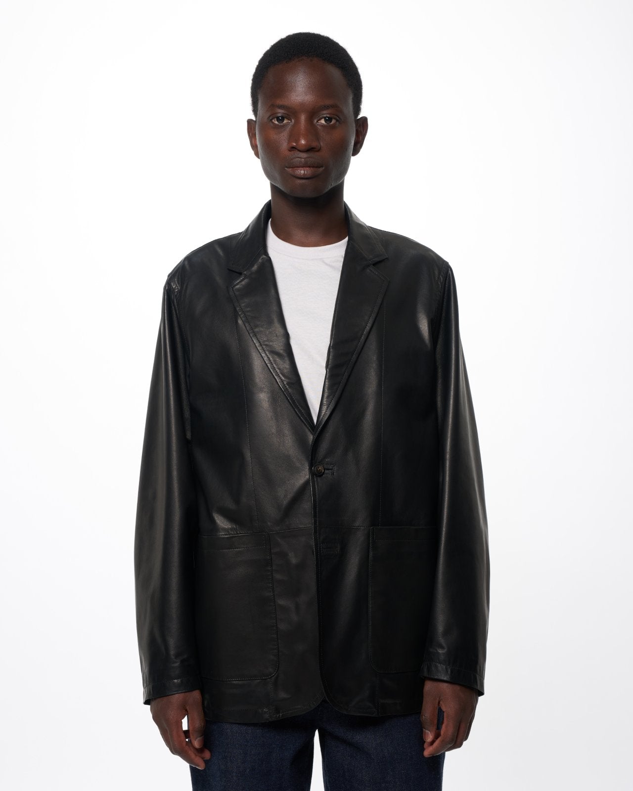Glazed Sheepskin / Stroll Around Jacket, Black