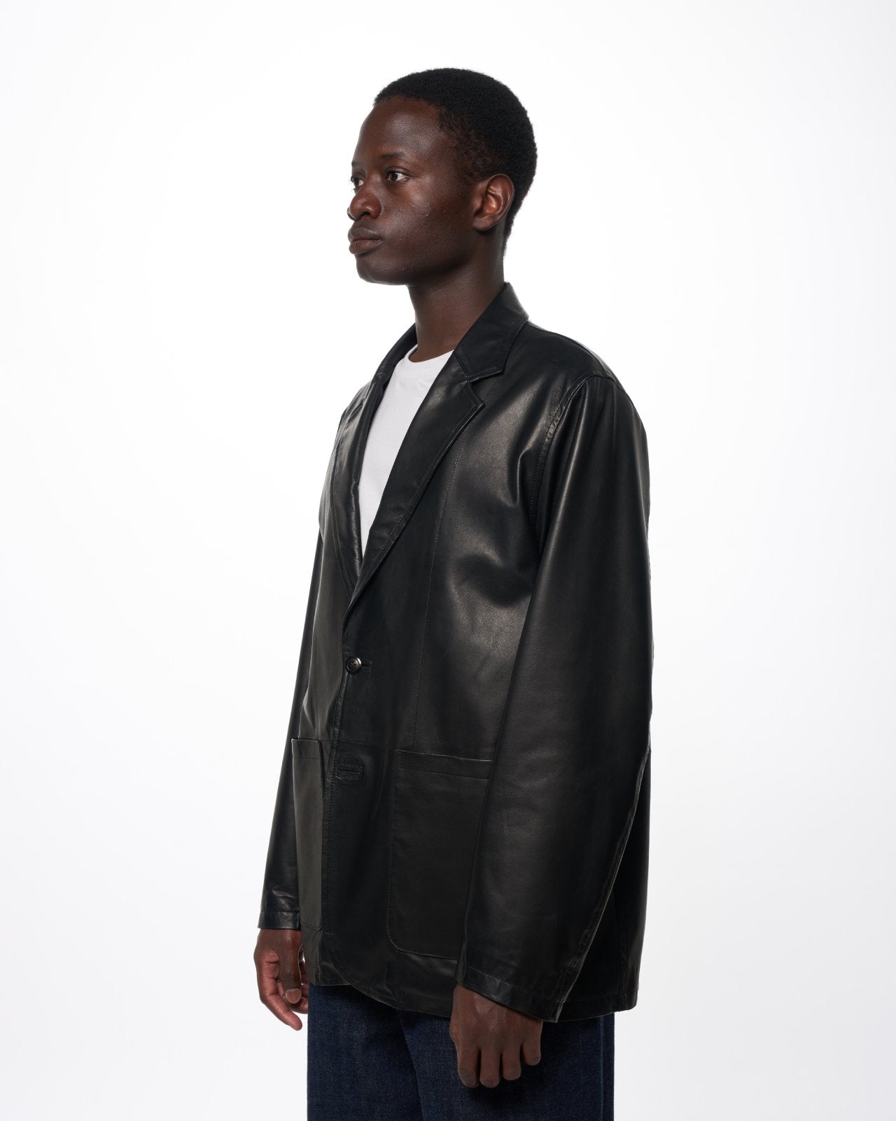Glazed Sheepskin / Stroll Around Jacket, Black