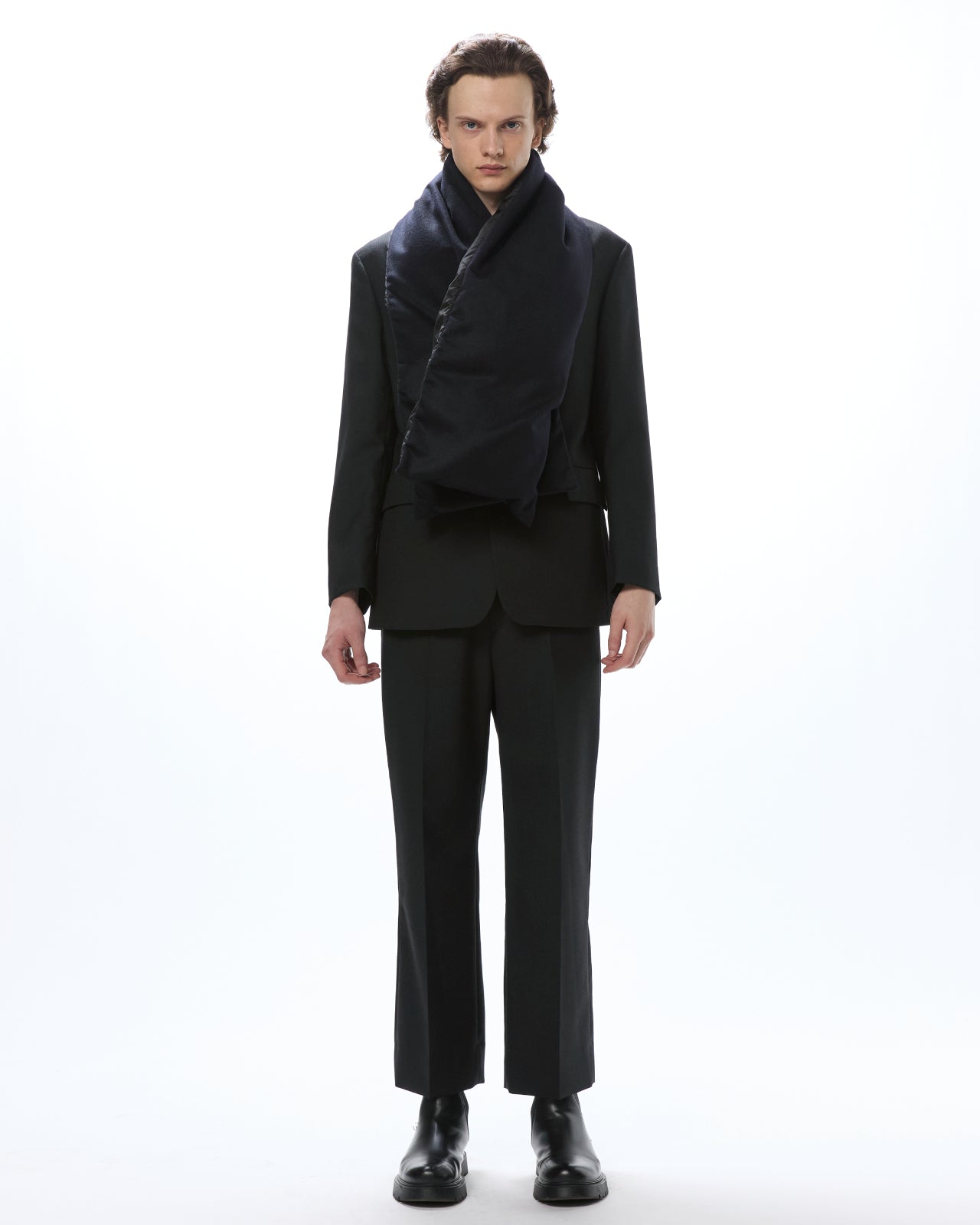 Cashmere Flannel / Cashmere Down Stole, Black
