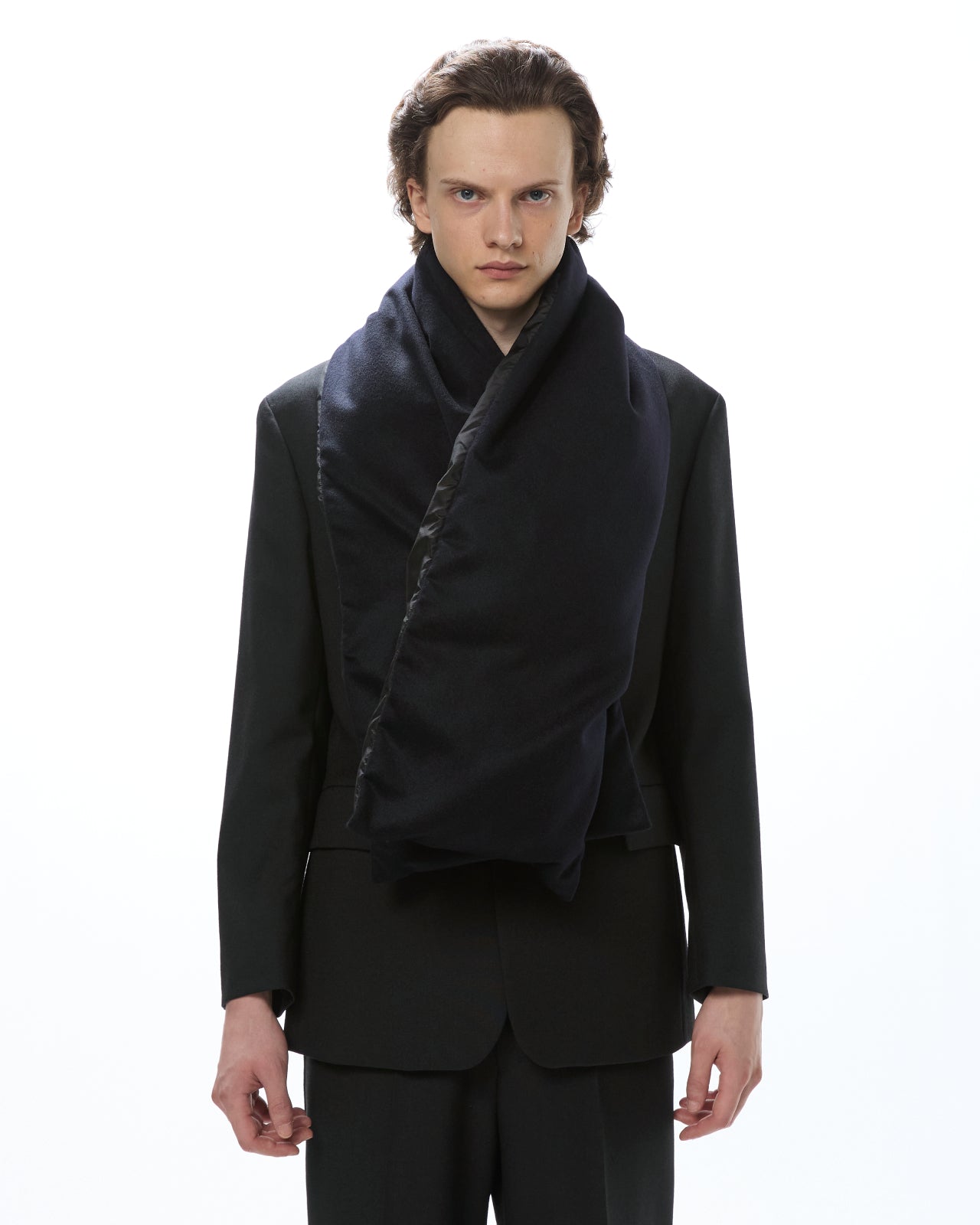 Cashmere Flannel / Cashmere Down Stole, Black
