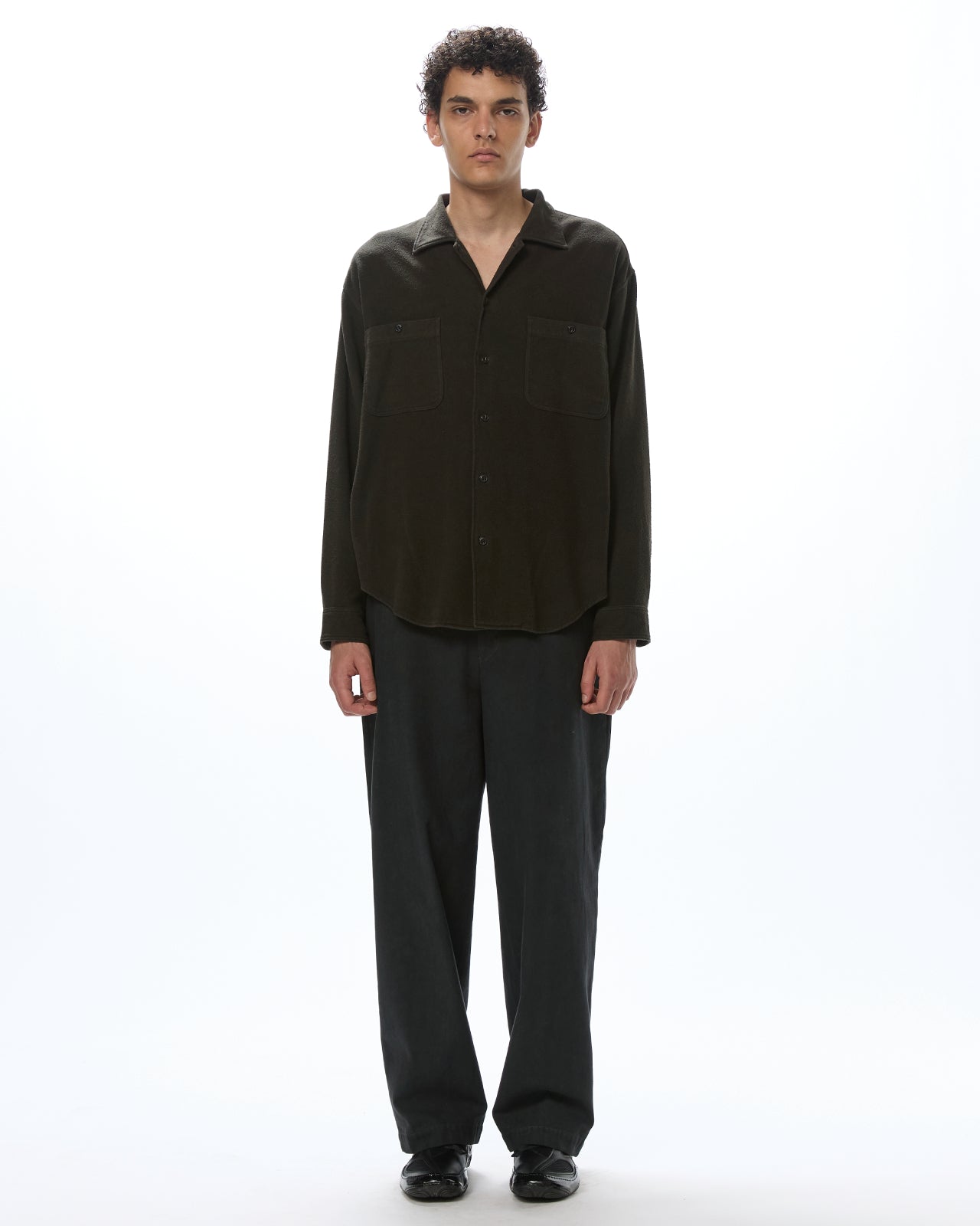 Silk Flannel / Utility Shirt, Dark Olive