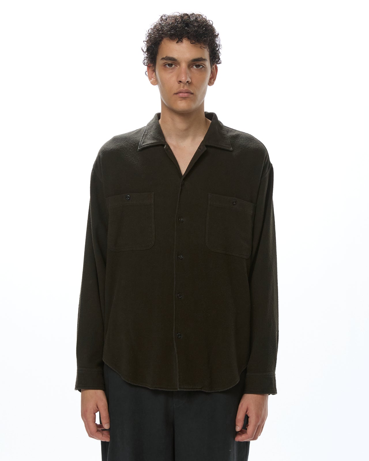 Silk Flannel / Utility Shirt, Dark Olive