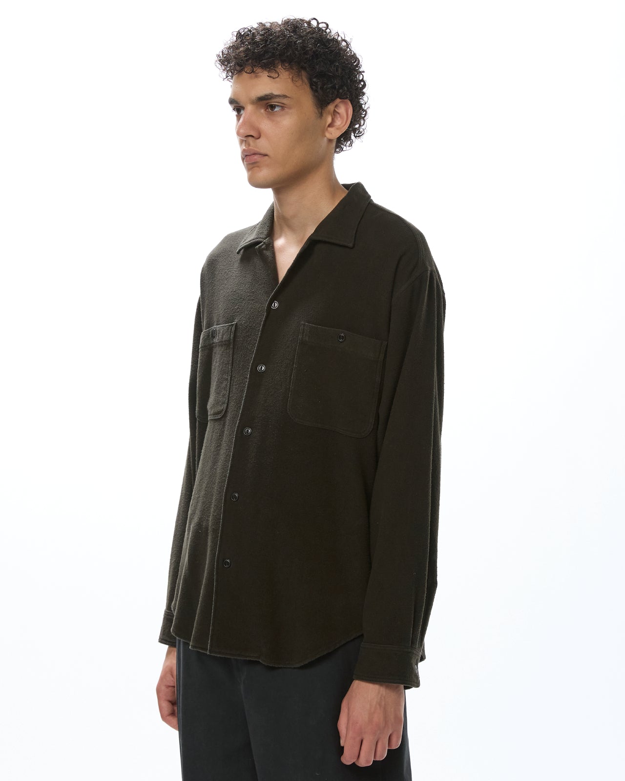 Silk Flannel / Utility Shirt, Dark Olive