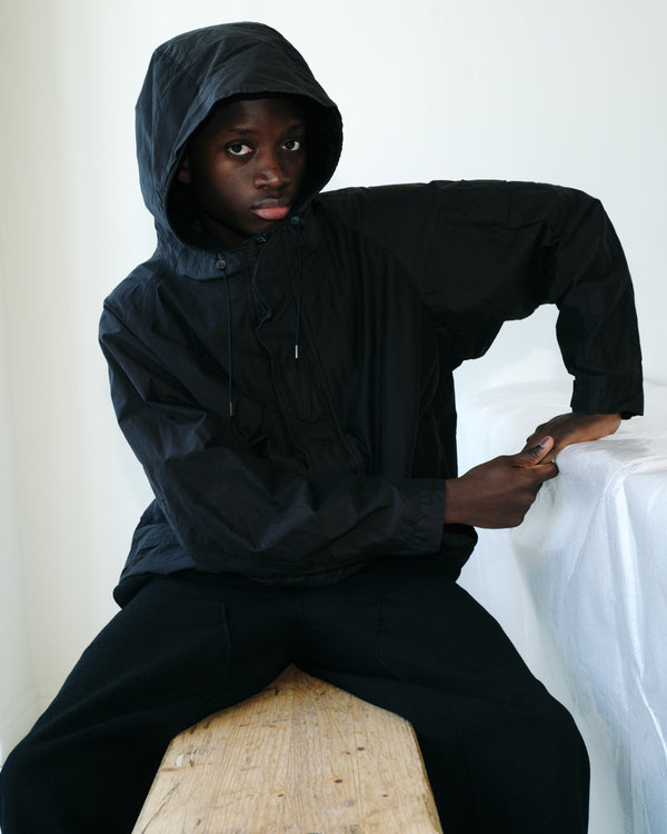 ORGANIC COTTON SILK HIGH COUNT TYPEWRITER ECWCS JACKET, Charcoal