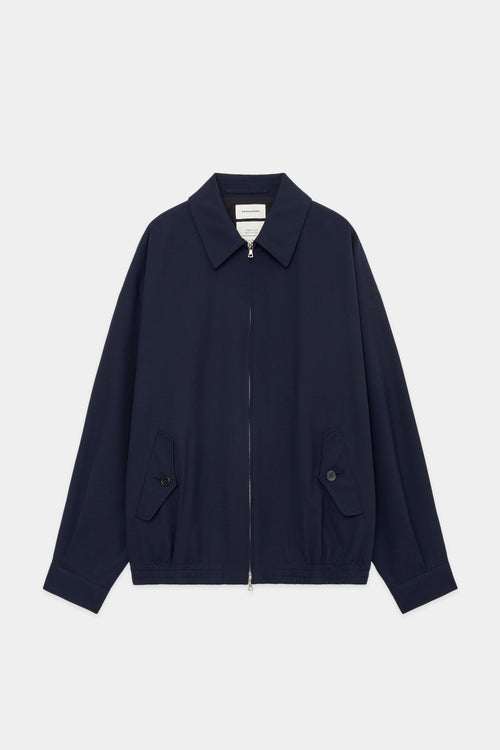 3/60オーガニックウールサバイバルクロス / ワイドスポーツジャケット, Navy