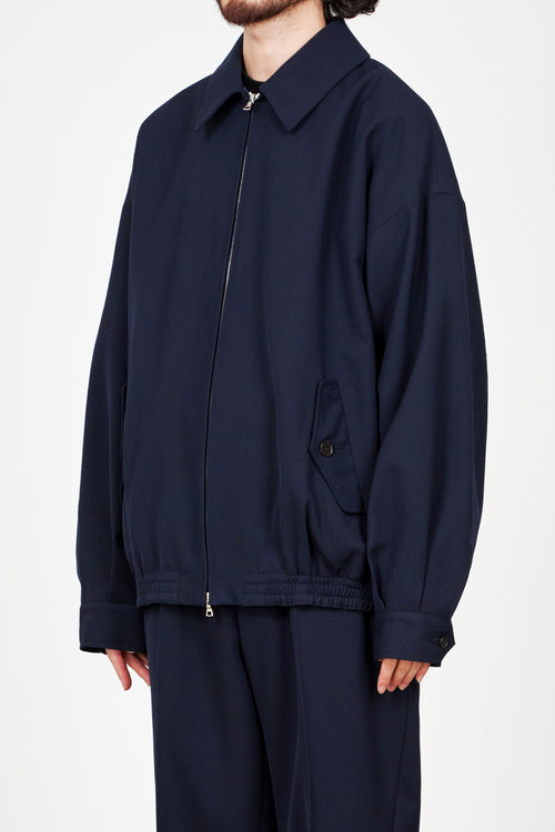 3/60オーガニックウールサバイバルクロス / ワイドスポーツジャケット, Navy