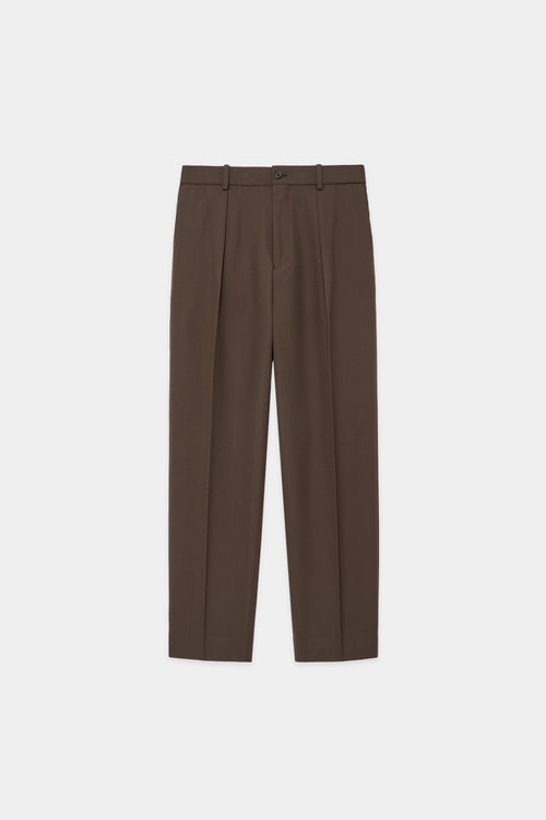 3/60オーガニックウールサバイバルクロス / ペグトップトラウザーズ, Brown Khaki