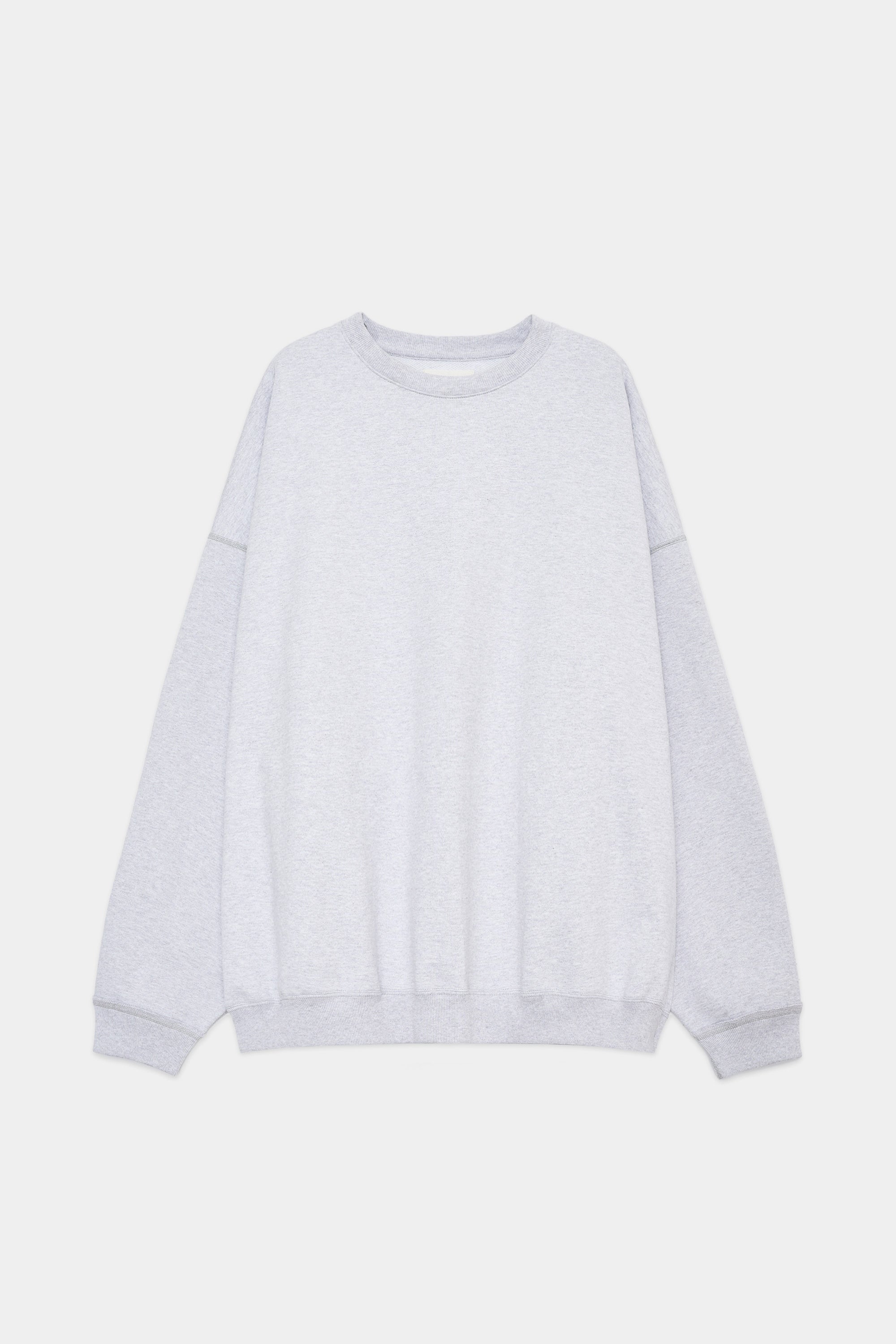 ORGANIC COTTON HEAVY FLEECE HUGE SWEAT, Ash Gray