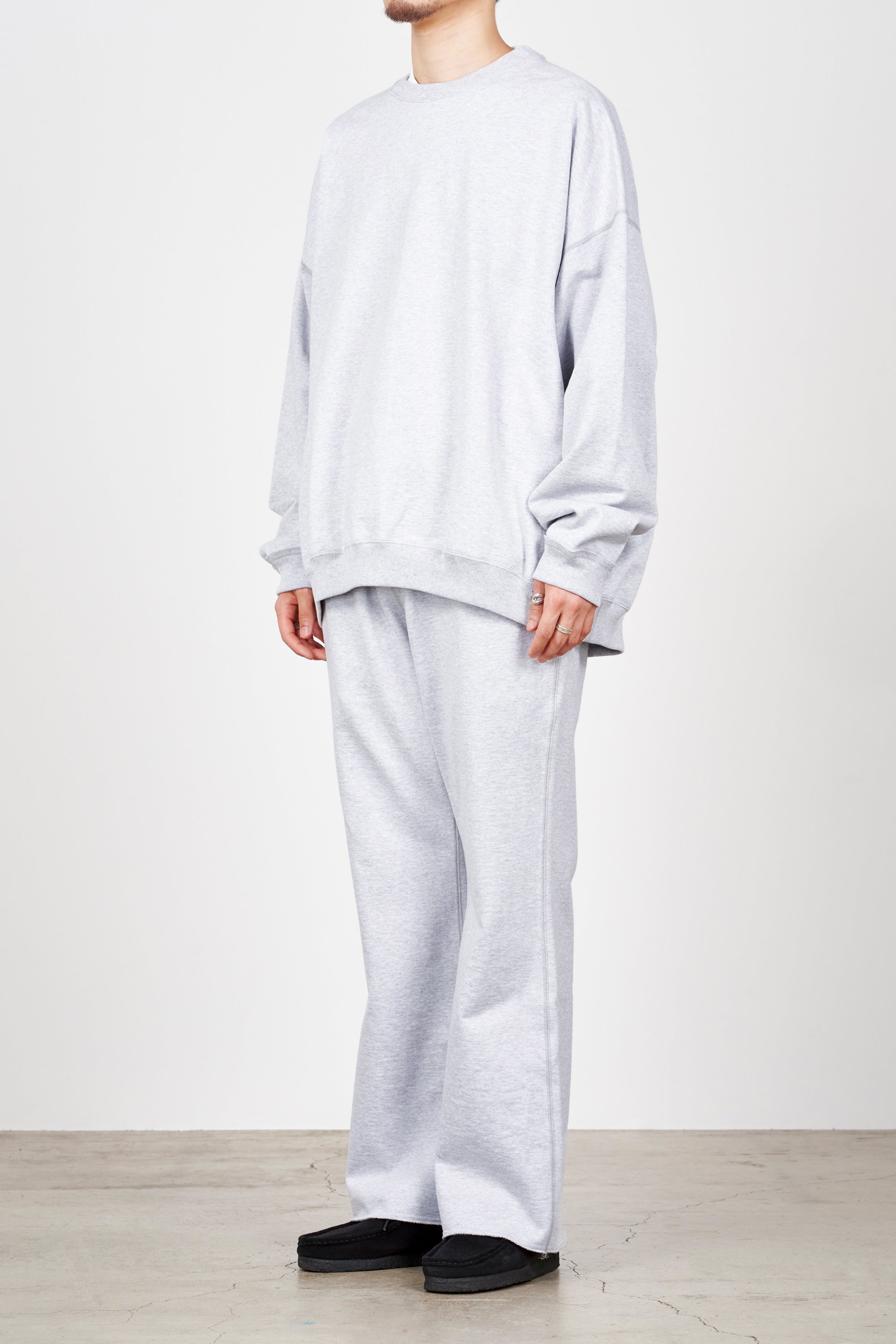 ORGANIC COTTON HEAVY FLEECE HUGE SWEAT, Ash Gray