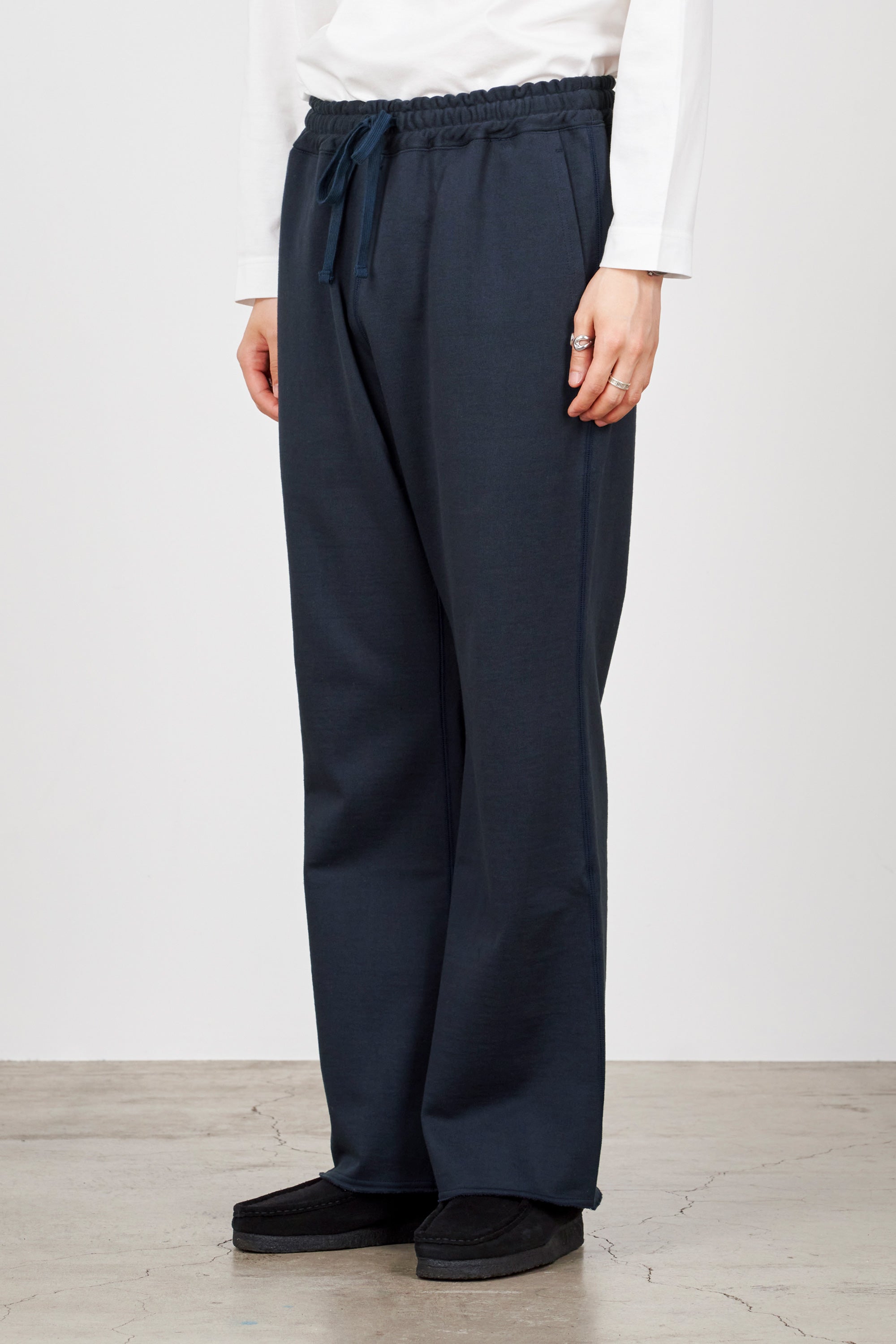 ORGANIC COTTON HEAVY FLEECE FLARED GYM PANTS, Navy