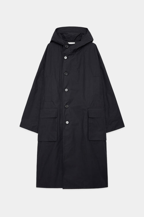 HEAVY ALL WEATHER CLOTH STORM COAT, Black