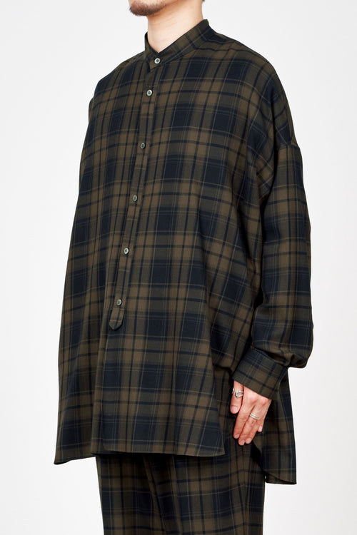 2/72 ORGANIC WOOL CHECK VIYELLA PAJAMA SHIRTS, Brown Check