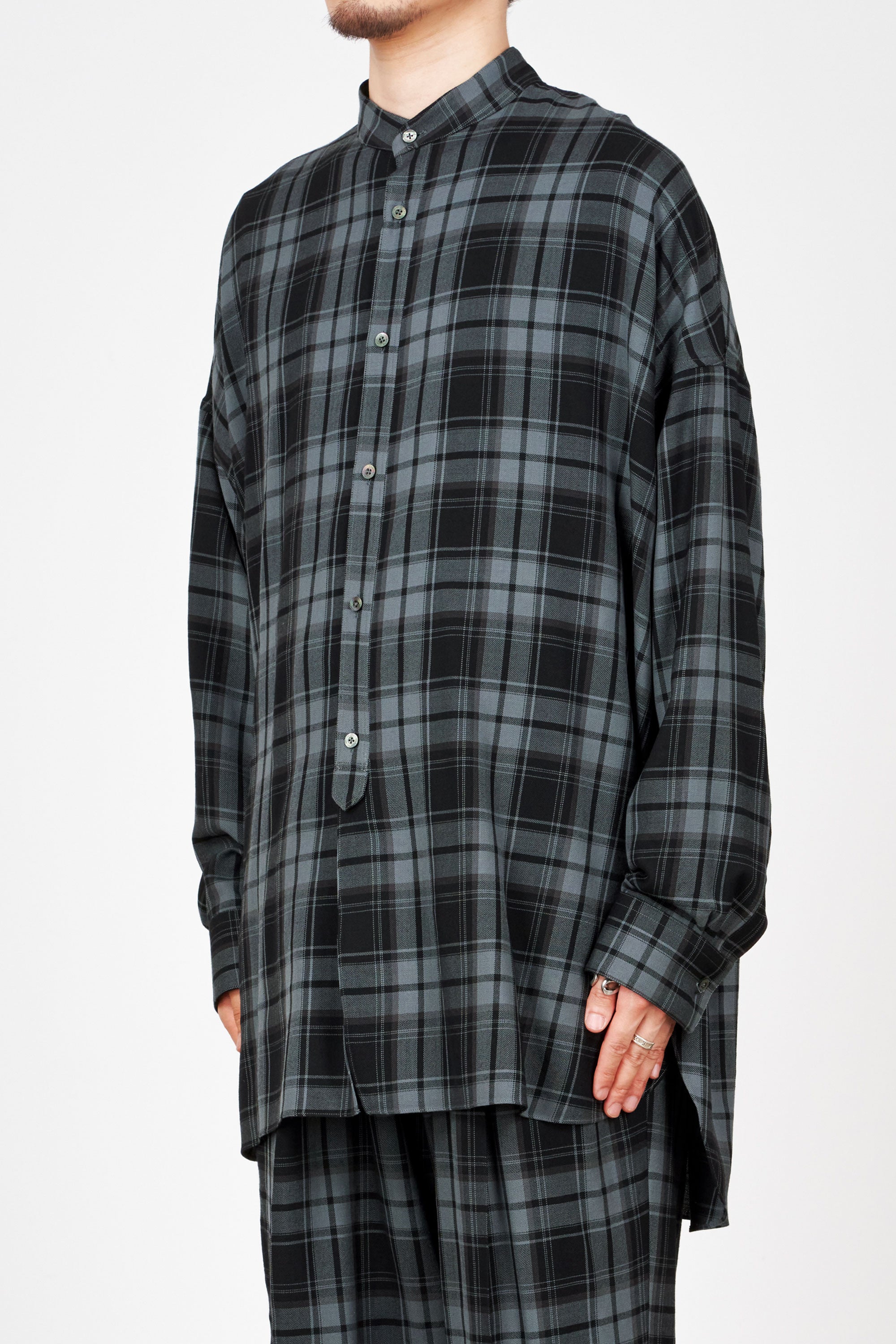  2/72 ORGANIC WOOL CHECK VIYELLA PAJAMA SHIRTS, Blue Check